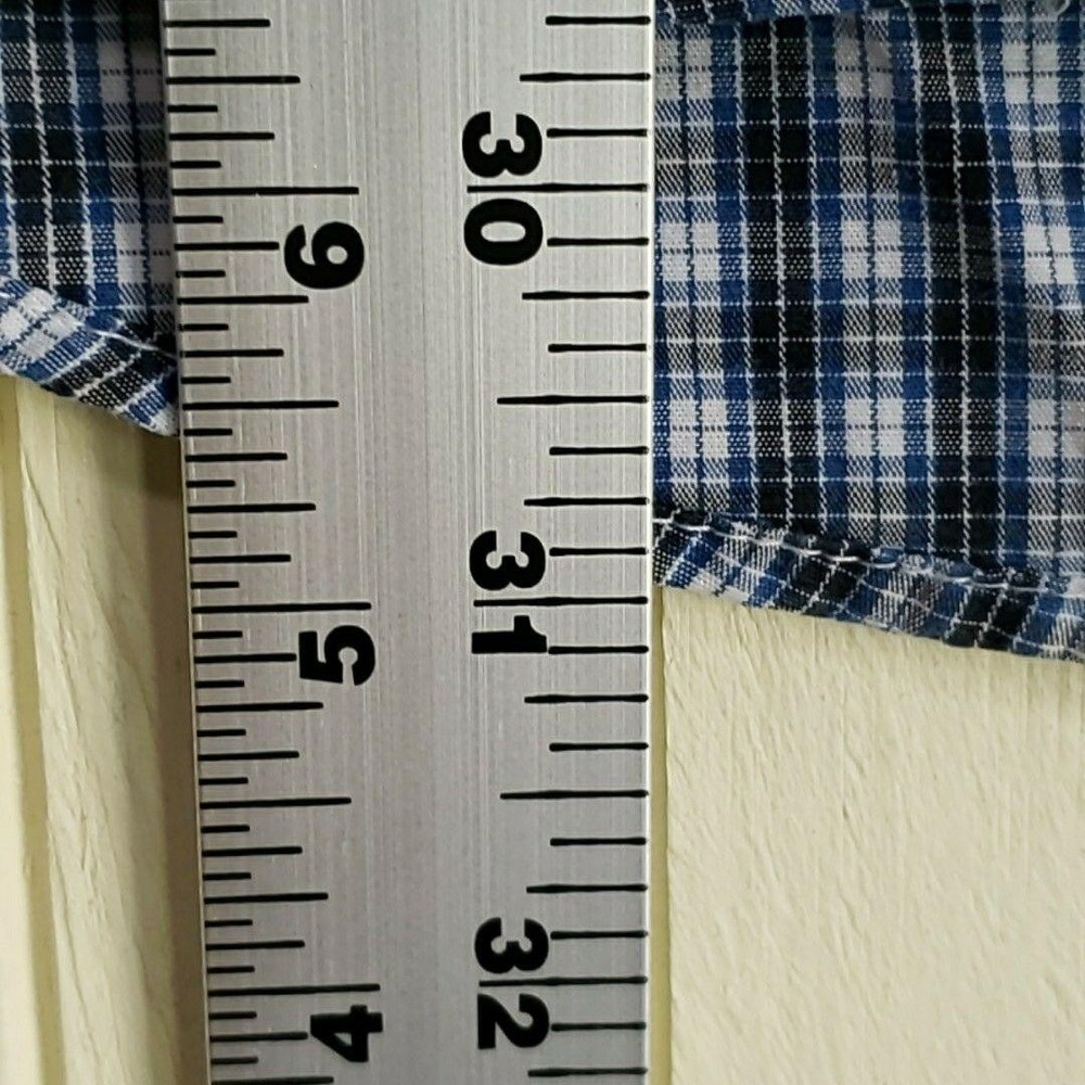 IZOD Shirt Mens Large Blue Check Long Sleeve 100% Cotton Button-Down Casual - Picture 10 of 10